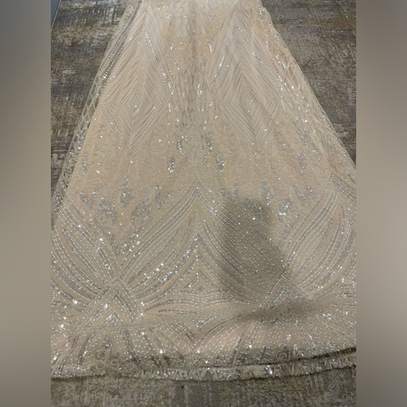 NWT Soieblu Stunning Champaign Blush Sequin Maxi Dress Sz Small Formal Occasion - Picture 10 of 16